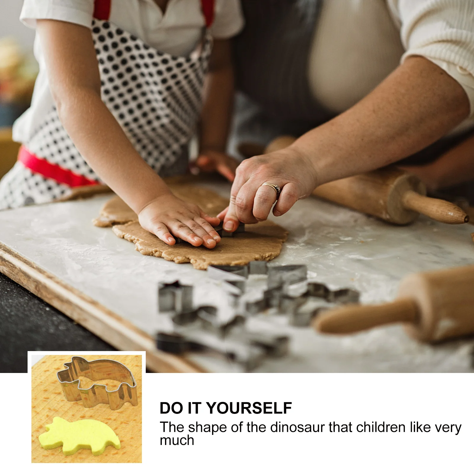 

6 pcs Stainless Steel Cookie Cutters Dinosaur Shape Biscuit Cutter Mold Cake Decorating Tool For Fondant Dough Clay Easy