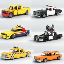 MOC Town Taxi Mini Assembly Model Building Blocks Car Truck Traffic Brick Toy Children Gift