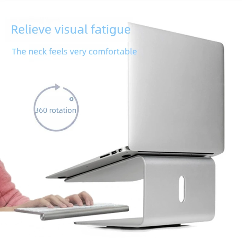 Aluminum Alloy Laptop Stand with 360° Rotation Adjustable Ergonomic Notebook Riser & Cooling Pad Portable Computer Holder