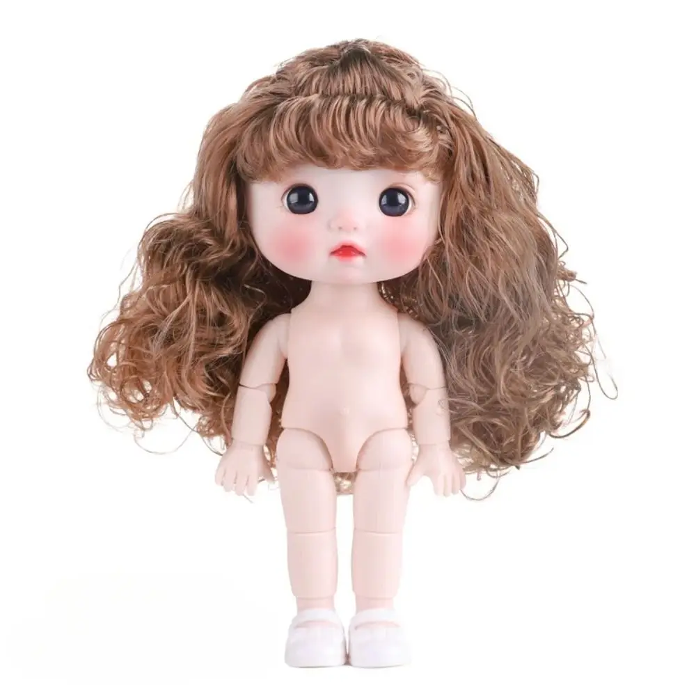 Bonito 1/6 bjd corpo de boneca conjunta móvel kawaii móvel nu 21 bola articulada boneca 3d diy cabeça grande boneca com cabelo crianças