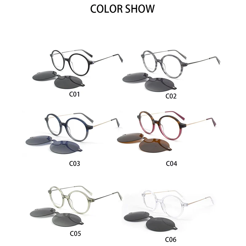 KANDREA Metal Round Vintage Sunglasses Women Man Magnetic Glasses Clip on Brand Designer Optical Myopia Eyeglasses Frame C3019