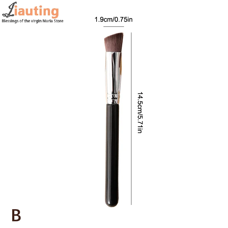 Pincel corretivo de base com cabo de madeira, triângulo premium, contorno, blush, impecável sob os olhos, pincel de maquiagem facial denso