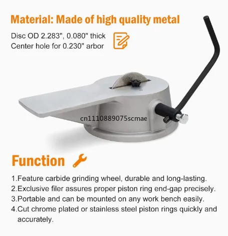 Manual Piston Ring End Gaps Filer Tool Come For 140/170 Grit Grinding Wheel Precise Cutting Wheel Replaces 80514 91089408