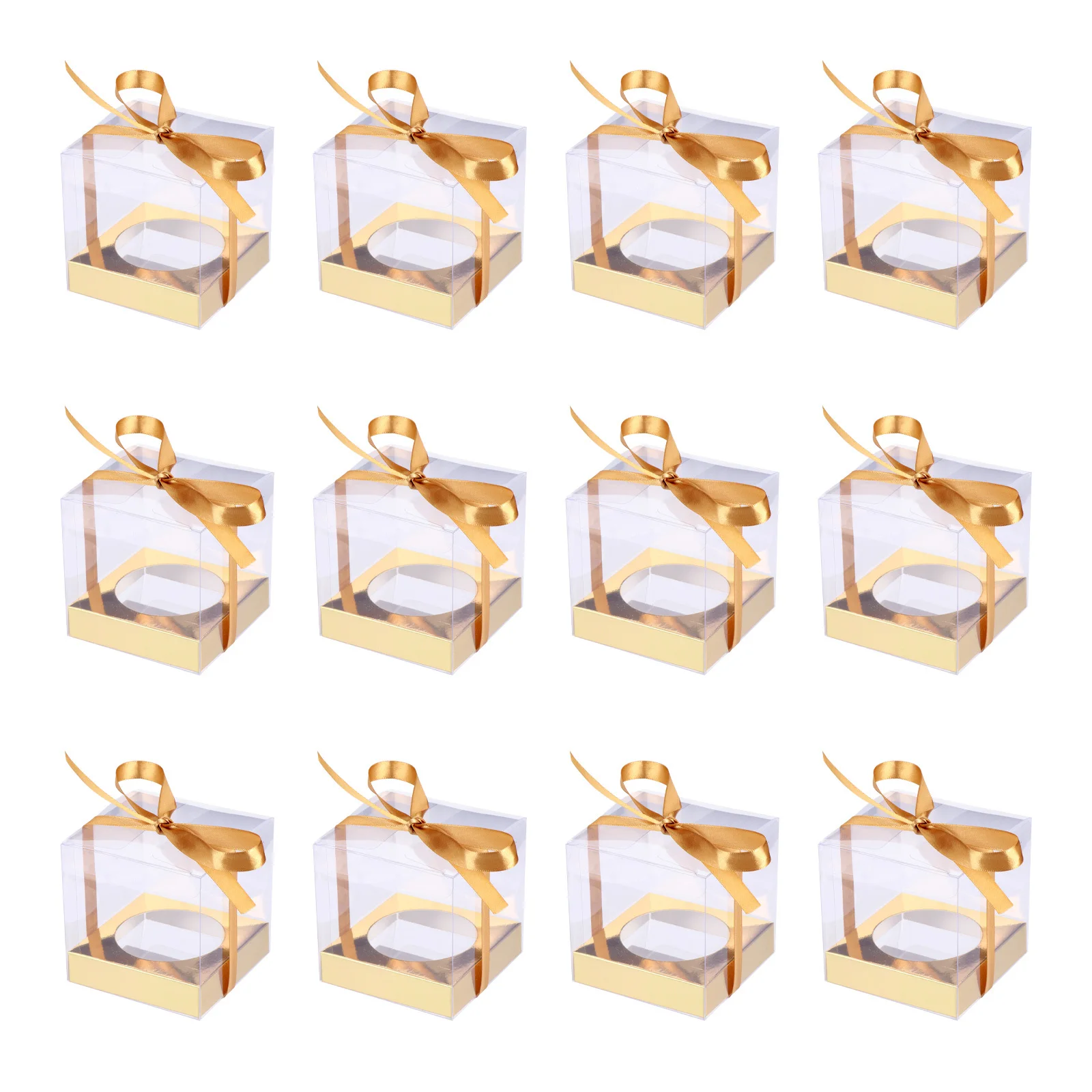 

12pcs Transparent Cake Boxes Portable Dessert Packaging For Bakery Cupcake Cookie Muffin Container Festival Gift Baking Box
