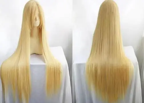 100CM Long Blonde Straight Cosplay Wig For Women’s Christmas Halloween Cosplay Costume Party Wigs