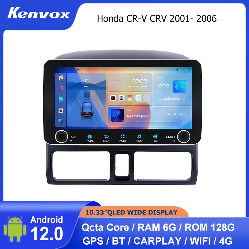 

Автомобильная магнитола 2 din, 10,33 дюйма, QLED, Android, для Honda CR-V CRV 2001- 2006, мультимедиа, GPS-навигация, Авторадио, головное устройство с видео