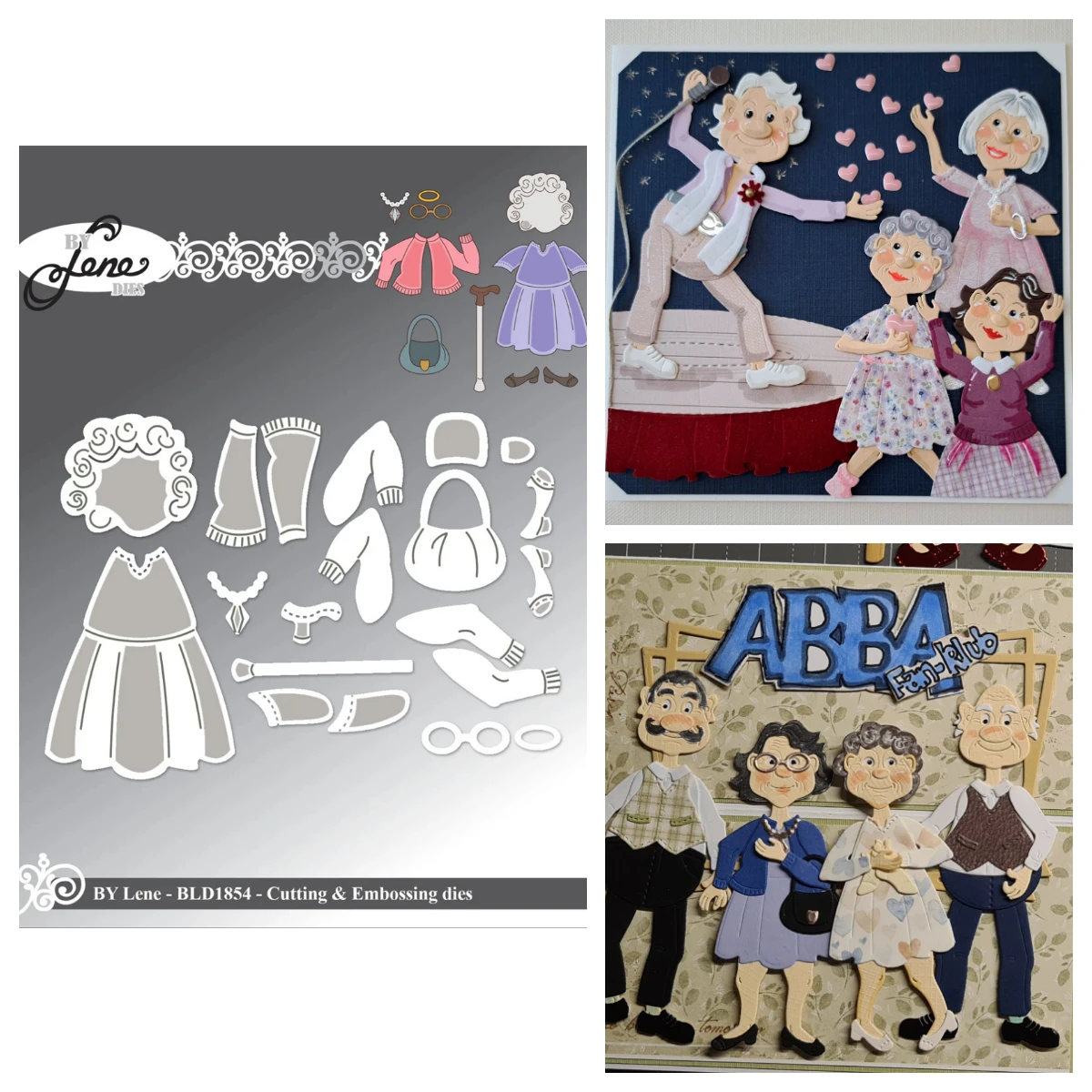 

May 2026 New By Lene Accessories an Elderly Man/Woman Congratulations / Hip Hip Hooray Metal Cutting Dies DIY Scrapbook Diary