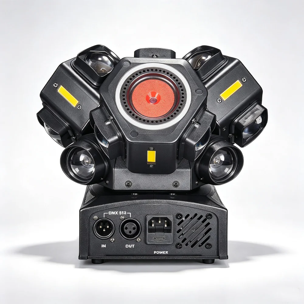 3 Arms 9x10W RGBW Beam + RG Laser + Strobe 3in1 Effect Moving Head Light For KTV Room Party Dj Disco Wedding Stage Dance Party