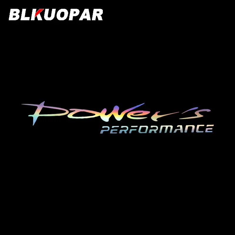 BLKUOPAR Power S Racing Development Laser Car Sticker Text Series Decals Personality Silhouette Windshield Refrigerator Goods