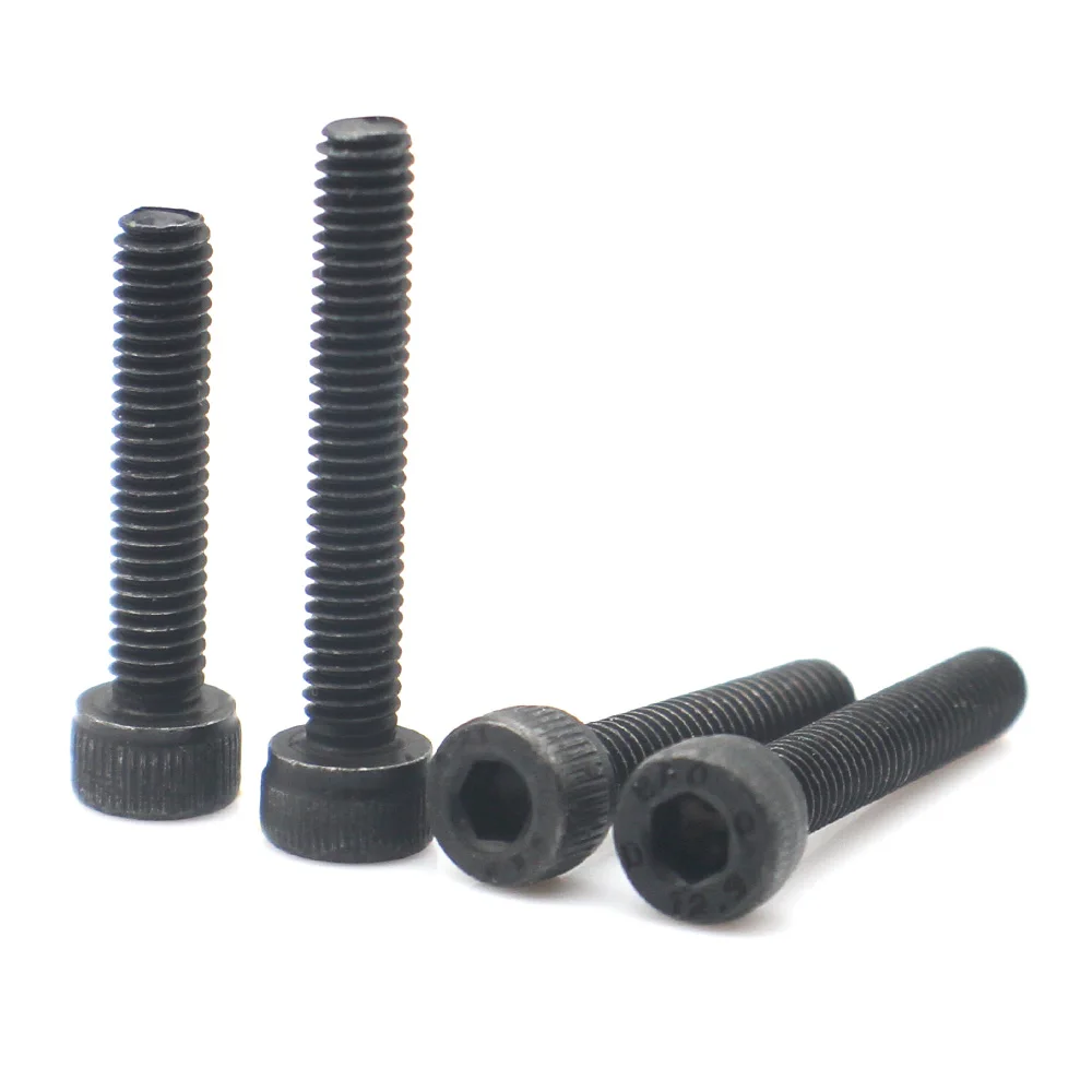 2-50pcs M2 M2.5 M3 M4 M5 M6 M8 M10 M12 Grade 12.9 Carbon Full Thread Steel Hex Socket Allen Head Bolts Cylinder Cup Point Screws