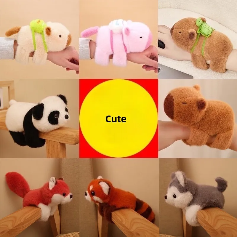 

Capibara Snap Ring Doll Plush Toy Capybara Doll Pat Bracelet Birthday Gift