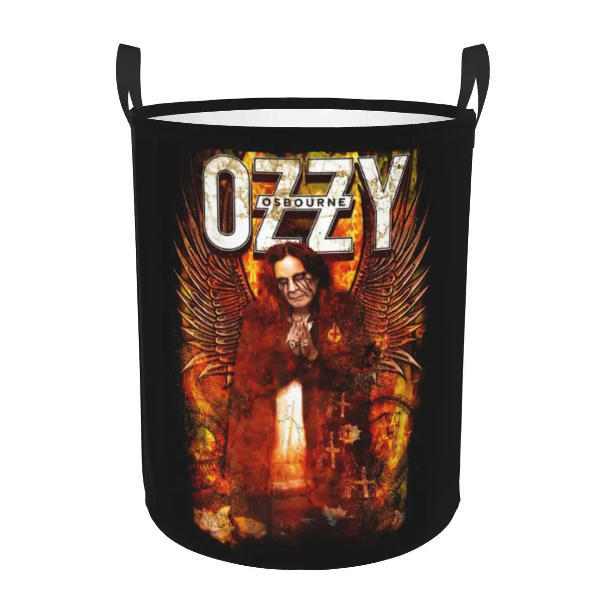 Prince Of Darkness Ozzy Osbourne Laundry Hamper Large Clothes Storage Basket Heavy Metal Band Rock Toy Bin Organizer