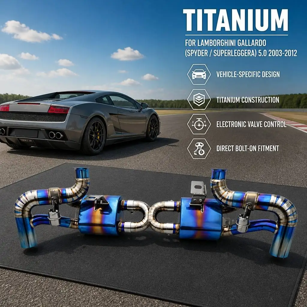 For Lamborghini Gallardo (Spyder/Superleggera) 5.0 2003-2012 High-performance Titanium Alloy Cat-back Valve Exhaust