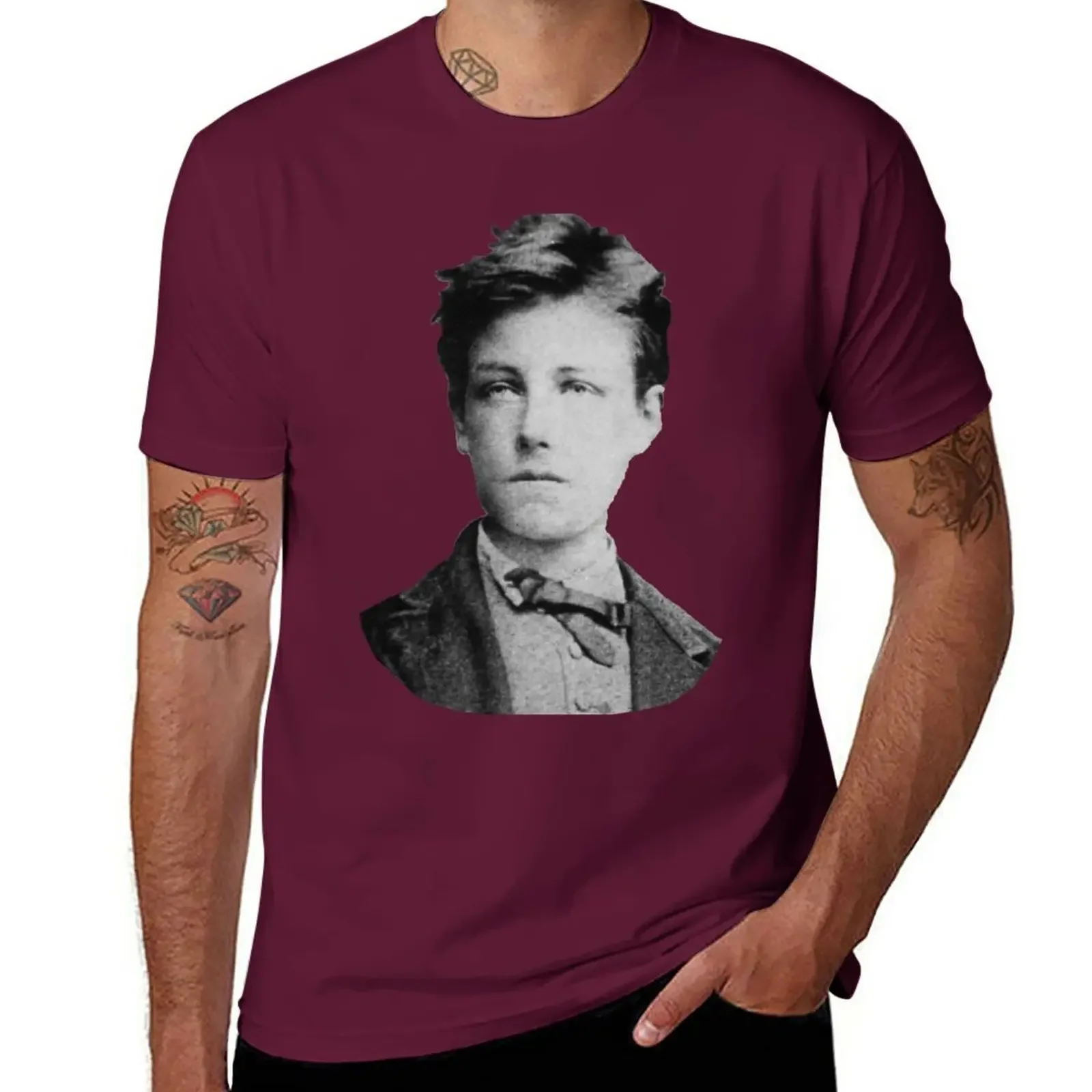 Design Your Own Mens Clothing New Arthur Rimbaud T-Shirt Short Sleeve Tee Custom Graphic Men Clothing Oversized Summer Funny