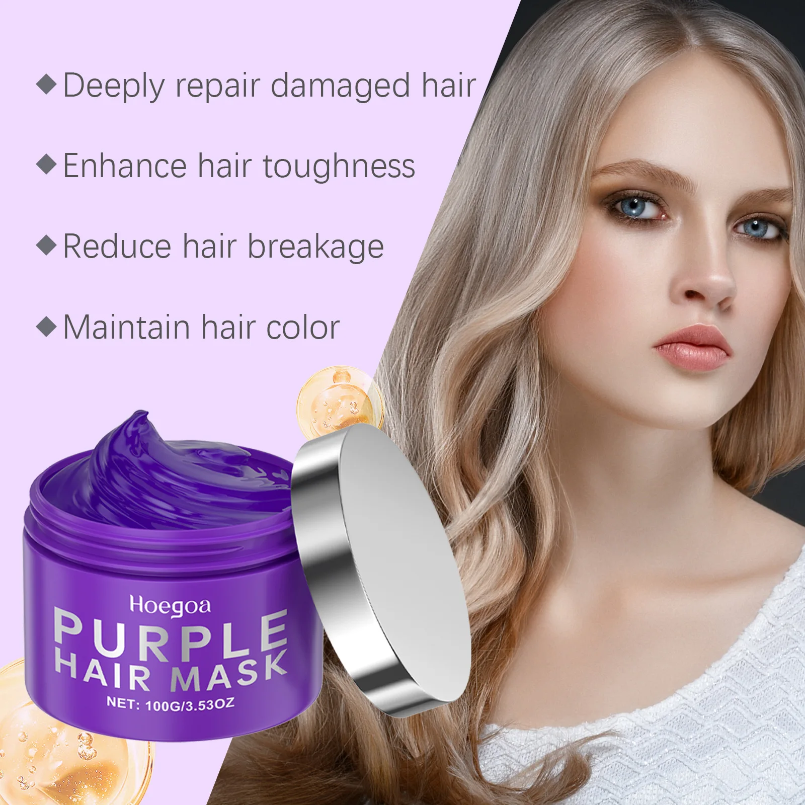 PURPLE HAIR MASK FOR BLONDE AND BLEACHED HAIR Hair Texturizer DEEP CONDITIONING AND RESTORING