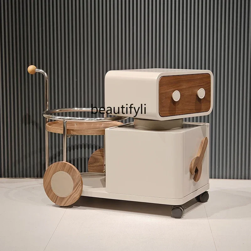 

Выгодные скидки на роботизированную тележку-столик для дивана, креативный вращающийся столик из ореха с улучшенными функциями