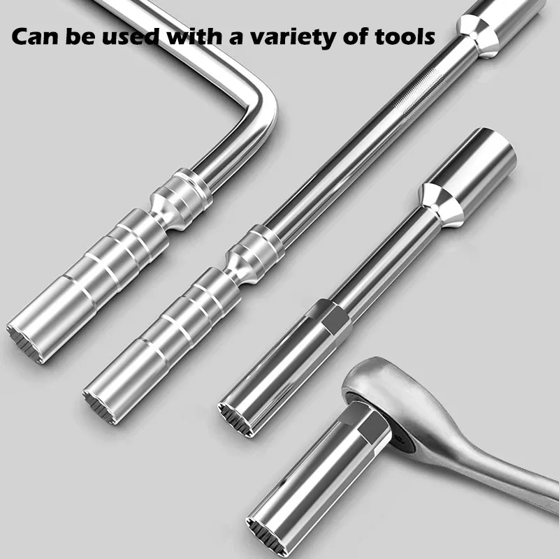 12 corner maintenance disassembly key 3/8 maintenance tool 14/16mm 360 ° spark plug socket magnetic wrench