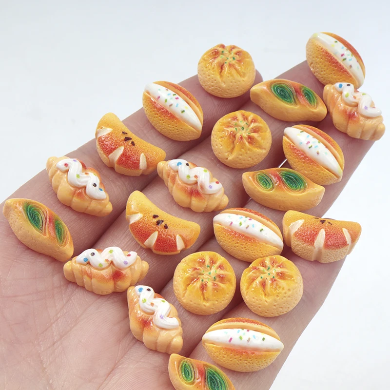 30/300Pcs Cute Mini Cartoon Miniatures Cake Bread Cookies Nail Art Resin Accessories DIY Craft for Nail 3D Decorations Decor