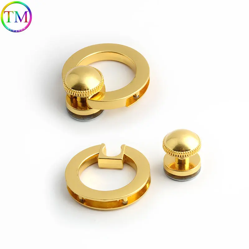 New 2023 Stain gold Metal Clasp Push Turn Lock Twist Lock Hanger Switch Clasp Folding Locks Durable For Handbags Purse