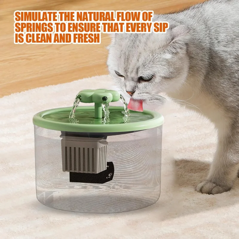 

1.5L Automatic Pet Water Fountain USB Powered Silent Cat Dog Drinking Dispenser with Carbon Filter Circulating Water Bowl