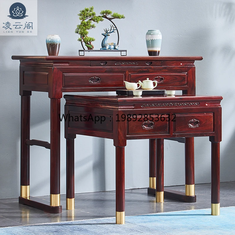 

YFY East African Rosewood Offering Table Incense Case Home Use Red Wood Solid Wood Buddha Altar Chinese Style Flat Head Table