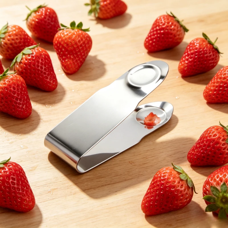 Multifunctional Strawberry Stem Remover Clip Stainless Steel Fruit Huller Household Kitchen Gadget To Remove Berr