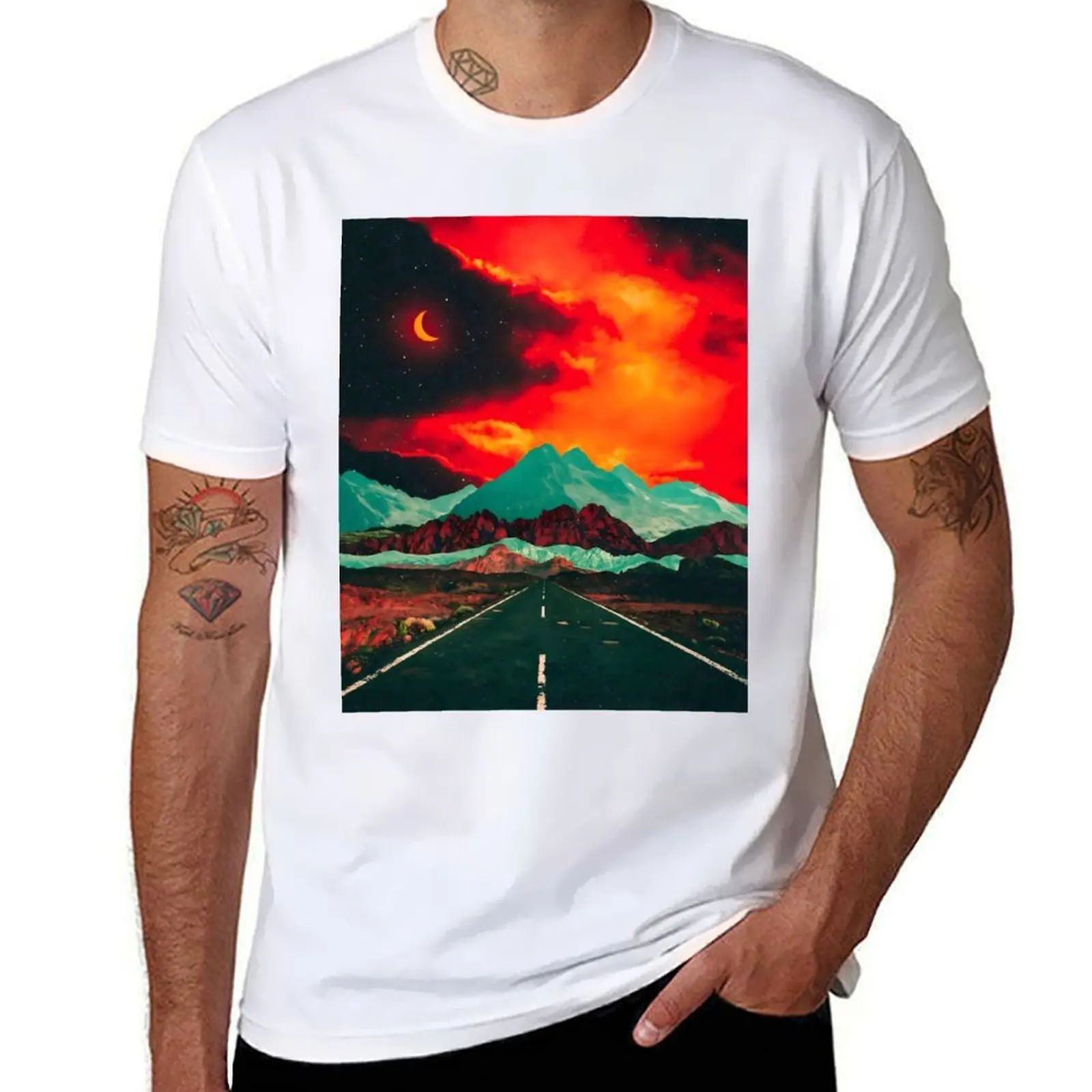 

man man Blood t for Moon T-Shirt shirts t fit cotton slim for shirts