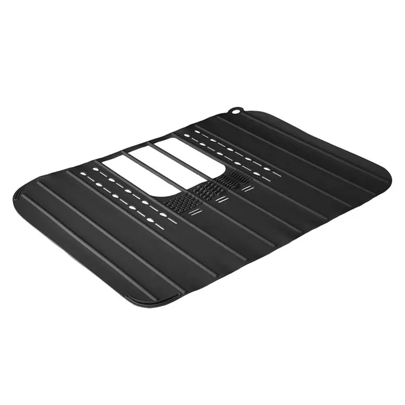AC62-Foldable Sink Cover Mat Space Saving Bathroom Organizer Makeup Brush Cleaning Mat