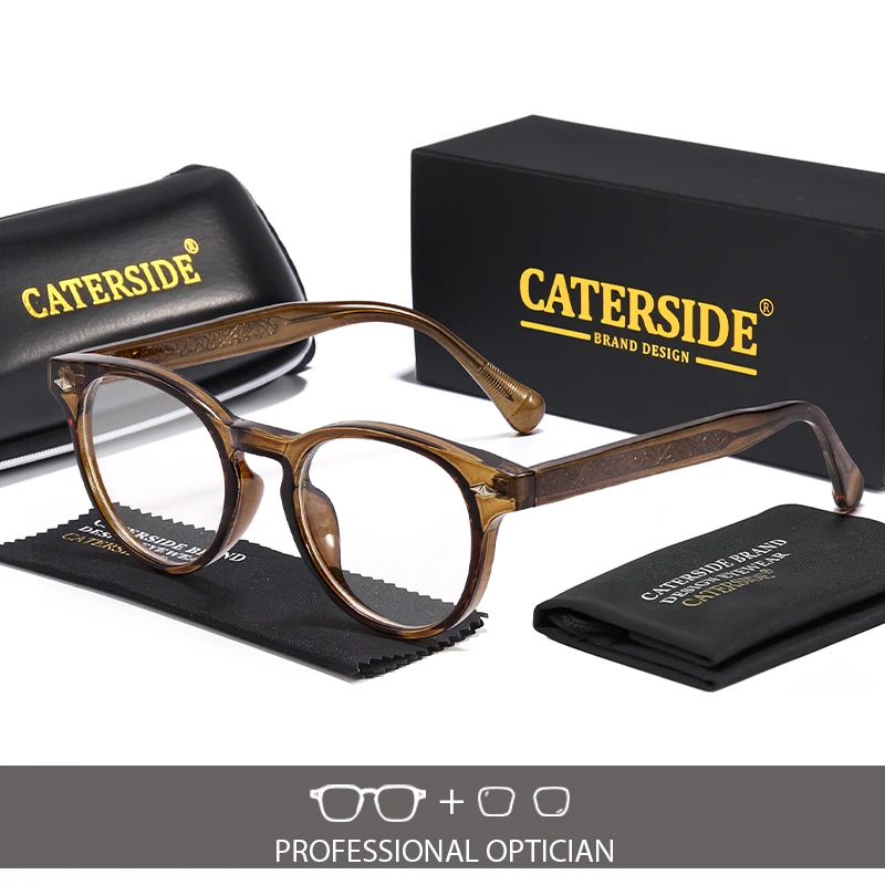 

CATERSIDE модные женские оптические очки в круглой оправе с роскошными кончиками, дизайнерские очки по индивидуальному заказу, очки по рецепту