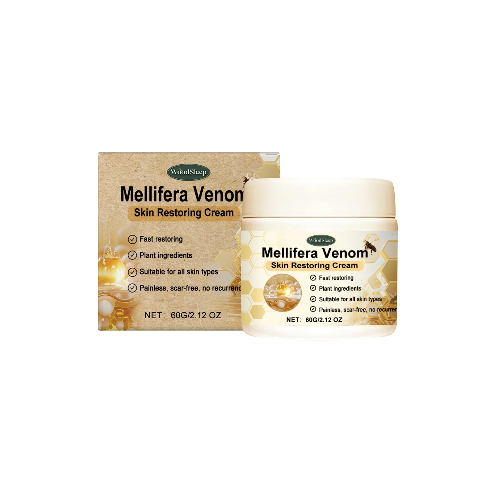 

WoodSleep Bee Venom Skin Repair Cream A Gentle Formula For Skin Cleansing And Smoothing Skin Care Cream