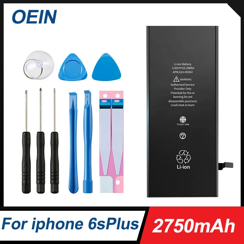 OEIN Phone Battery For iPhone 6s Plus 6sp iPhone6SP Free Repair Tools Kit 2750mAh Original High Capacity Bateria Replacement