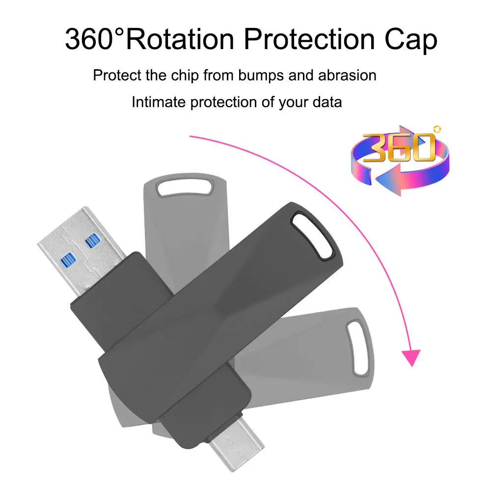 50 teile/los USB 3.0 Dual-Port-Flash-Laufwerk 3,0 GB otg Typ-C-Stift treiber 64GB Typ C für Laptop/MacBook/Tablet/Telefon-Druck logo – Detail 4