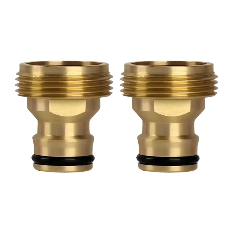 3/4 Inch Tap Hose Connector Hose Pipe Adapter 2 Pcs Brass Male Hose Tap Connector Tap Adapter for Garden Hose Kitchen Sink Tap