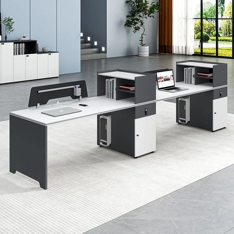 Desk staff and combination simple modern four 46 double seat office screen card seat station finance table