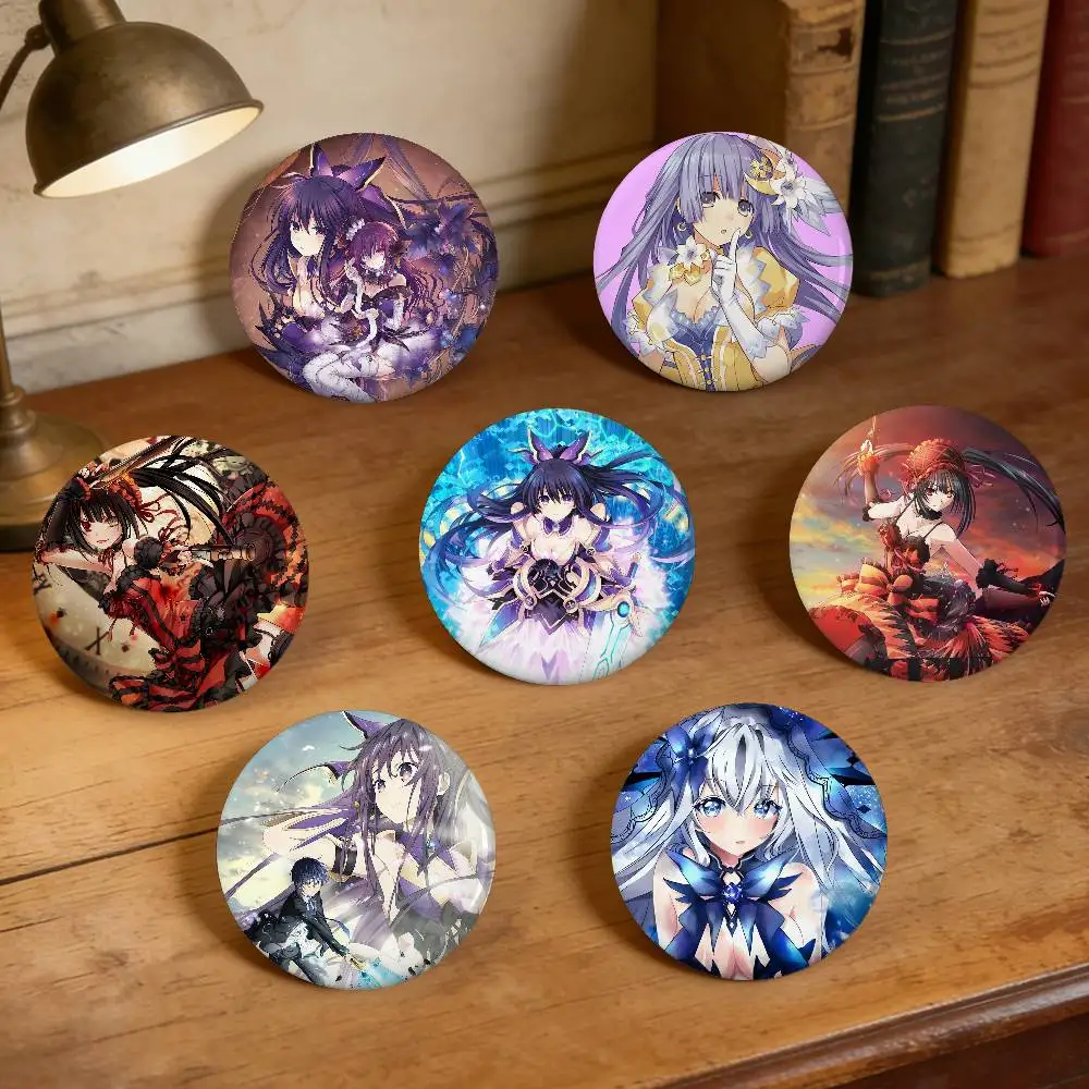 DATE A LIVE Brooches Stylish Ornament Pins Exquisite Round Badge Bag Accessories Jewelry Gifts
