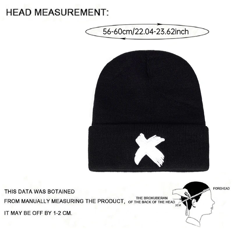 2025 جديد بسيط الإبداعية محبوك قبعة X المطرزة الهيب هوب قبعة في الهواء الطلق اليومية ركاب الديكور قبعة الفول للجنسين قبعة بلا حدود