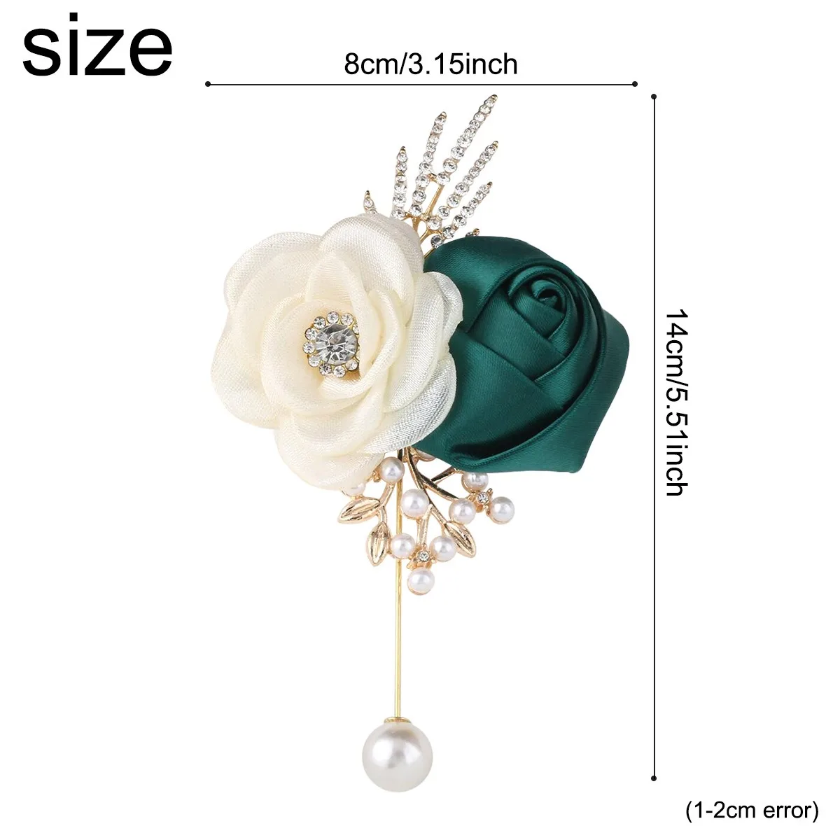 Artifical Emerald Green Boutonnieres Mensuit Accessories Bridesmaid Wrist Corsage Wedding Accessories image 5