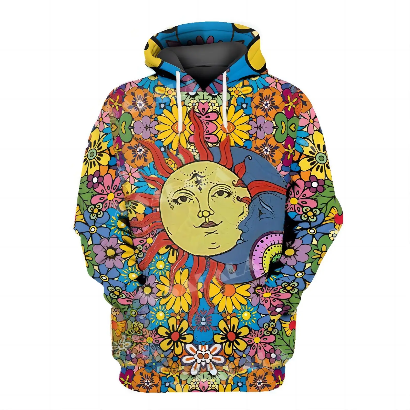 Psychedelic NatureTrippy Sun Flower 3D Printed Hoodie Man Women Harajuku Outwear Hooded Pullover Tracksuits Casual-9