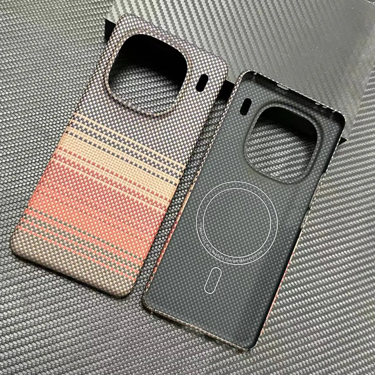 

For Vivo iQOO 12Pro Case Hard Aramid Fiber Magsafe Charging Metal Magnetic Protective Covers for iQOO12 Carbon Fiber Phone Shell