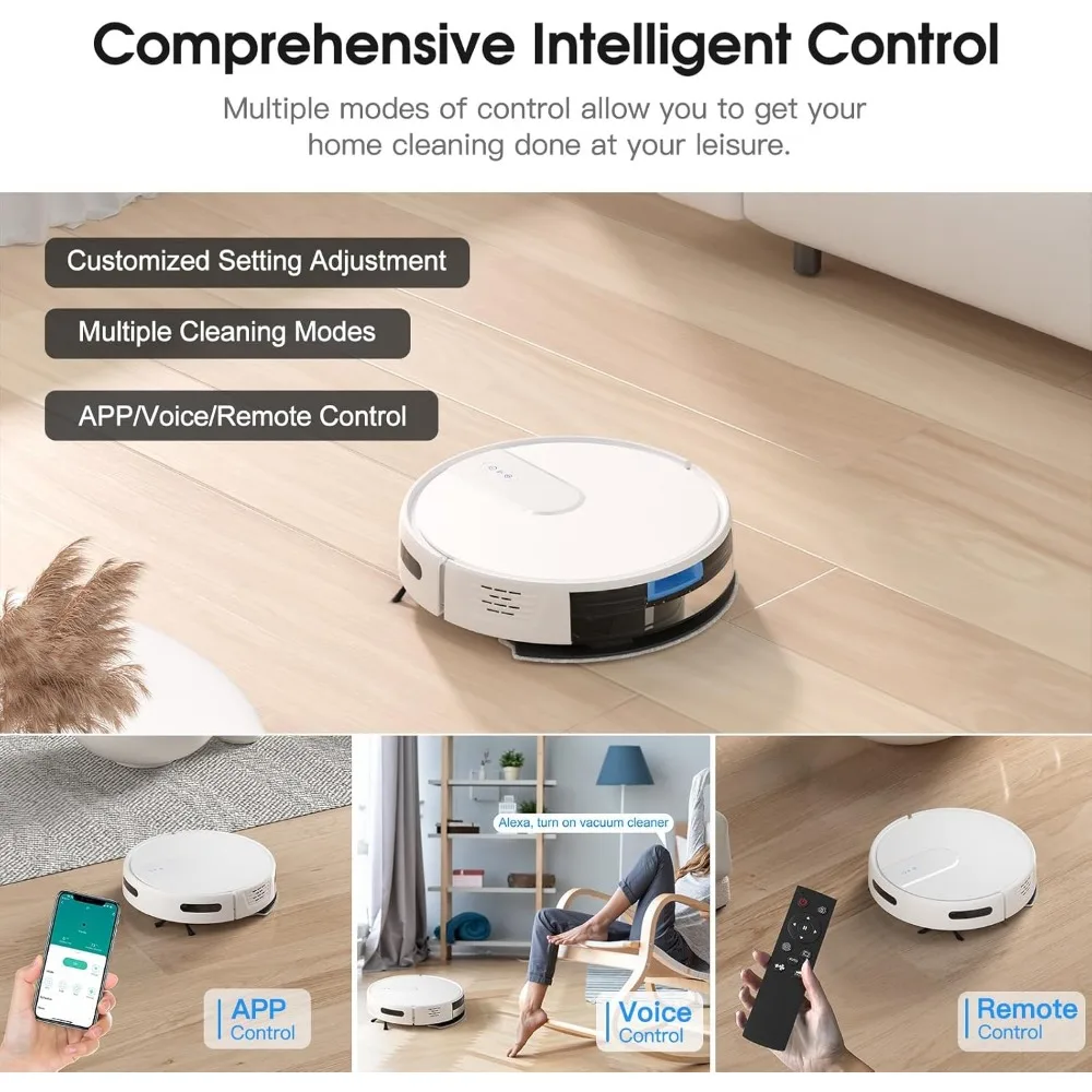 Robot Vacuum and Mop Cleaner with 4500Pa Suction, Advanced 3D Obstacle Avoidance, Next-Generation Smart APP & Voice Control