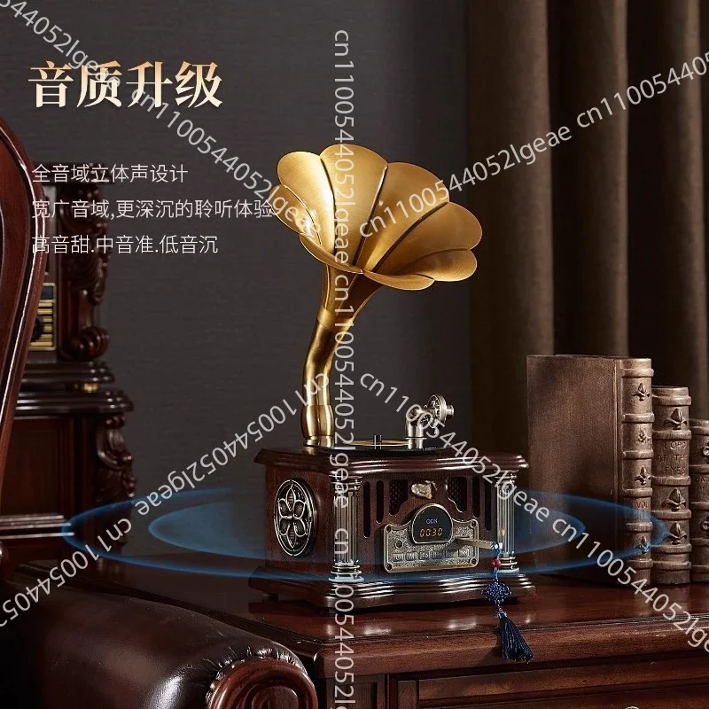 Antique Vinyl Gramophone, Mini Rechargeable Bluetooth Speaker, Retro Birthday Gift, Home Decor