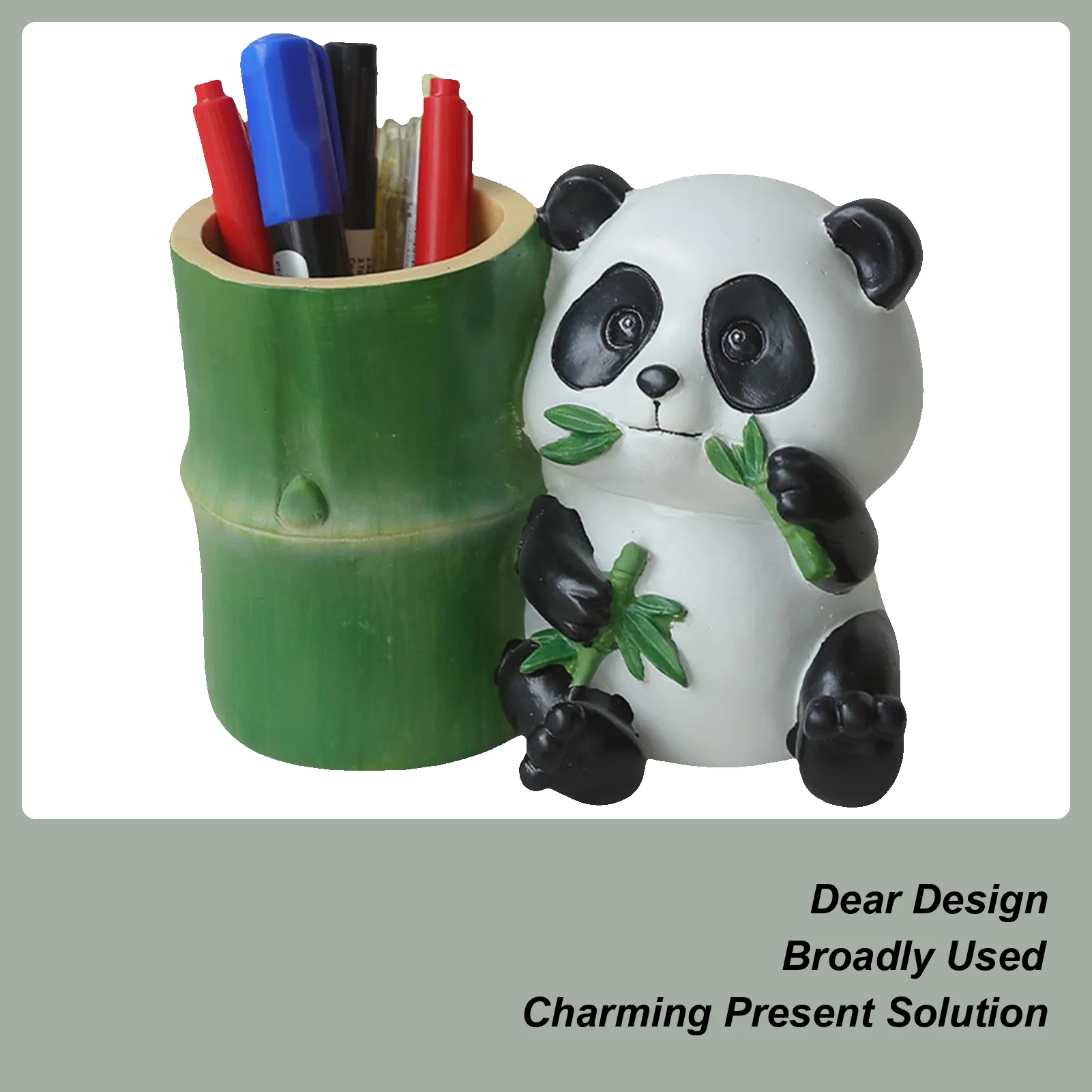 

Бамбуковый держатель для ручек с милой пандой, настольный органайзер для ручек из смолы, канцелярские принадлежности для учебы, кисточка для макияжа, настольные принадлежности для организации