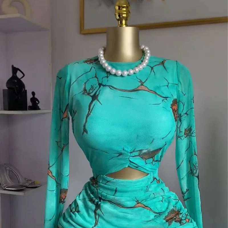 عالية الجودة المرأة مثير كم طويل قطع فستان ماكسي موضة ملهى ليلي حفلة ثوب مسائي عيد ميلاد فساتين لحفلات الكوكتيل Vestido #3