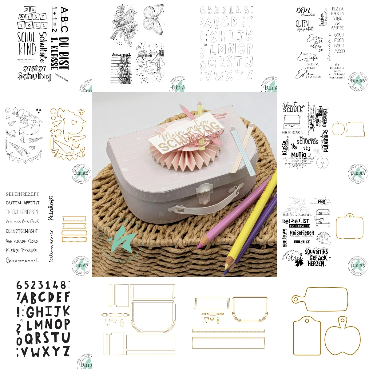 Retrokoffer - Klein 2026 Neue Metall-Stanzformen für DIY Scrapbooking Bastelarbeiten Fotoalbum-Vorlage Handgemachte Dekoration