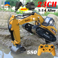 Huina 1580 RC Excavator 1:14 Scale Full Alloy Excavator Construction Engineering Vehicle 2.4G Remote Control Truck Toys for Boys