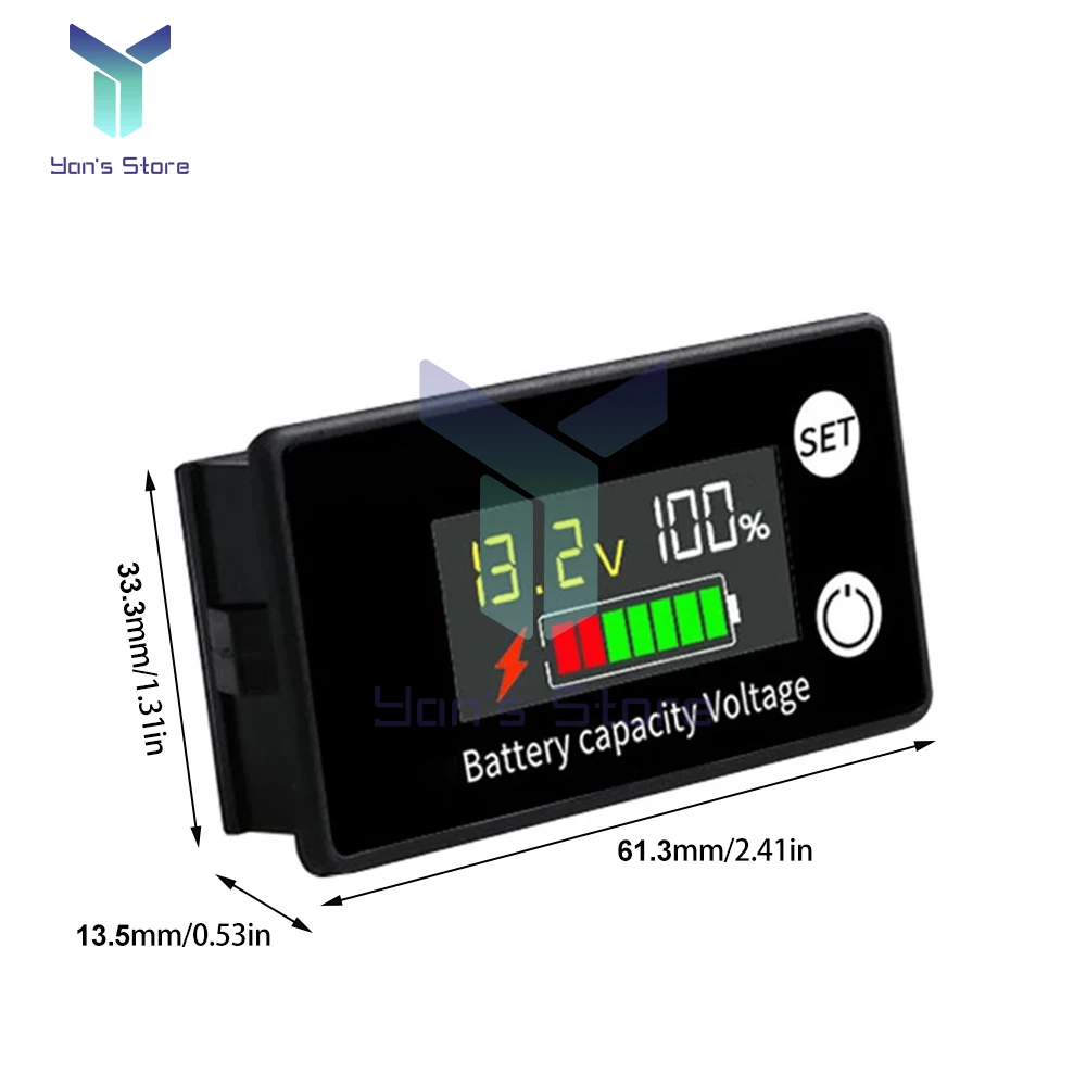 1PC DC8-100V LCD Digital Electricity Meter 6133A Battery Capacity Indicator Lithium LiFePO4 Lead-acid Cell DC12/36/48/60/72/84V