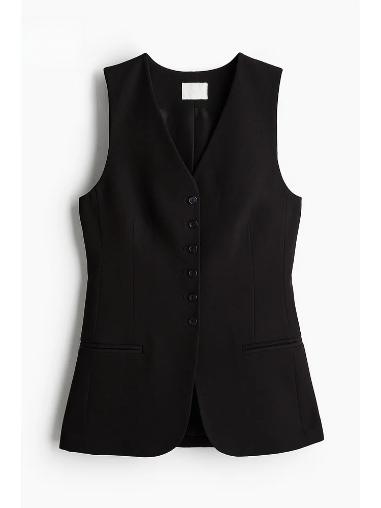 เสื้อกั๊กสูททรงเข้ารูป คอวี แฟชั่นฤดูใบไม้ร่วงสำหรับผู้หญิง สไตล์ H&M ทันสมัย เรียบหรู ใส่สบาย เหมาะสำหรับใส่ทำงาน