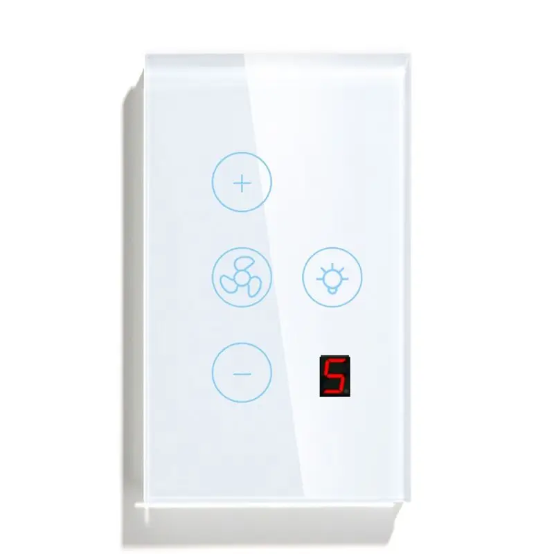 AS60-Tuya Zigbee Smart Fan Light Switch US Network Connection APP Control Alexa/Google Assistant Voice Control