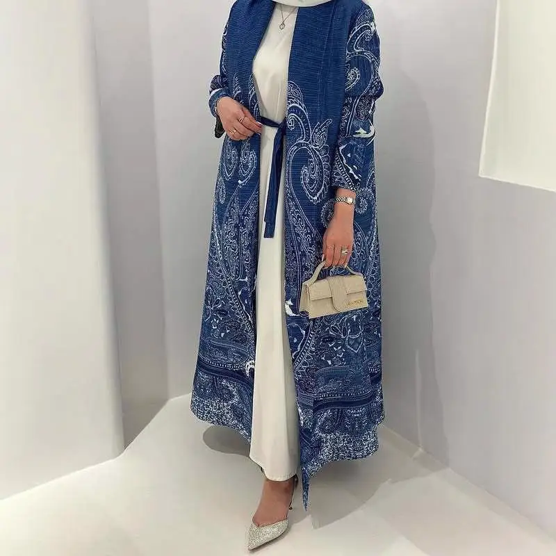 

Женский кардиган-халат Miyake с принтом, ветровка, этнический сценический костюм, осенняя модная женская одежда премиум-класса