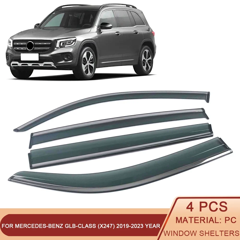 

For Mercedes-Benz GLB-Class (X247) 2019-2023 Car Window Sun Rain Shade Visors Shield Shelter Protector Exterior Accessories